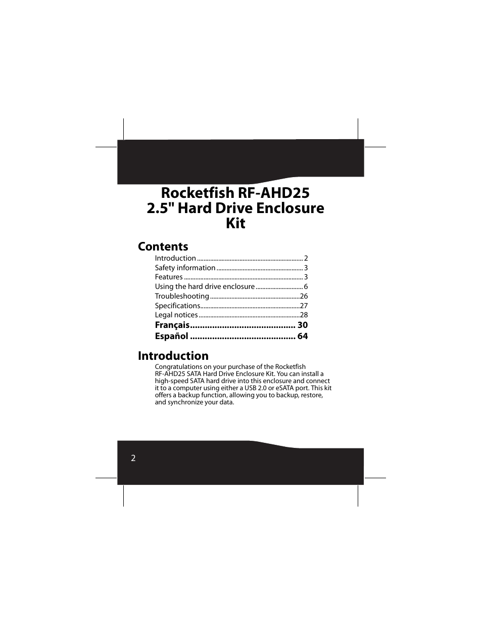 RocketFish RF-AHD25 User Manual | Page 2 / 96