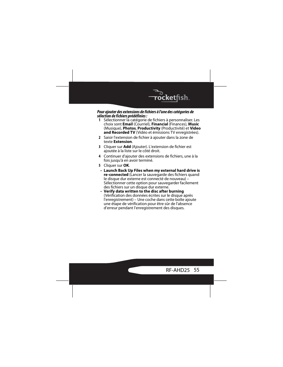 RocketFish RF-AHD25 User Manual | Page 55 / 96