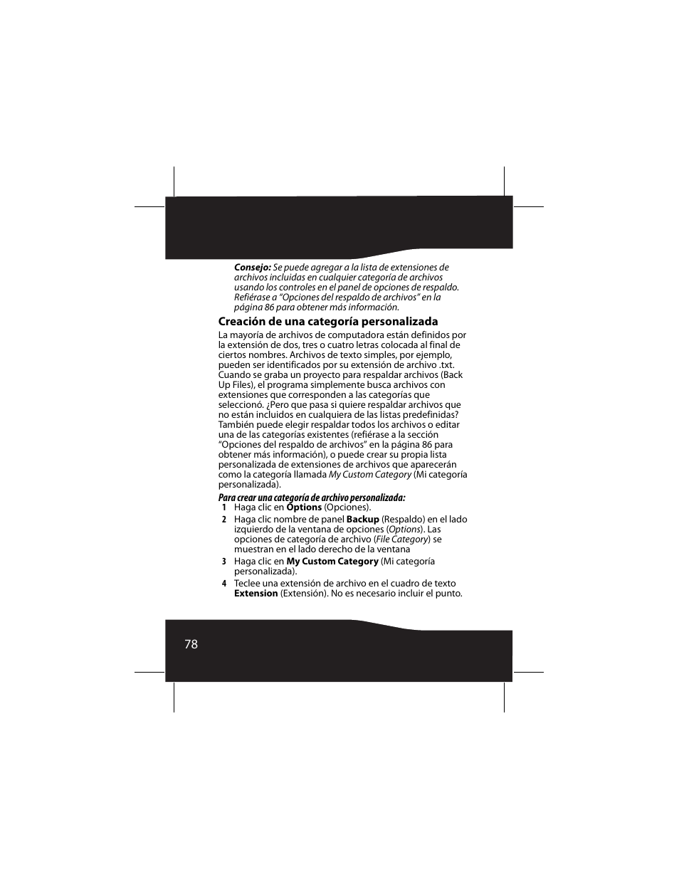 Creación de una categoría personalizada | RocketFish RF-AHD25 User Manual | Page 78 / 96