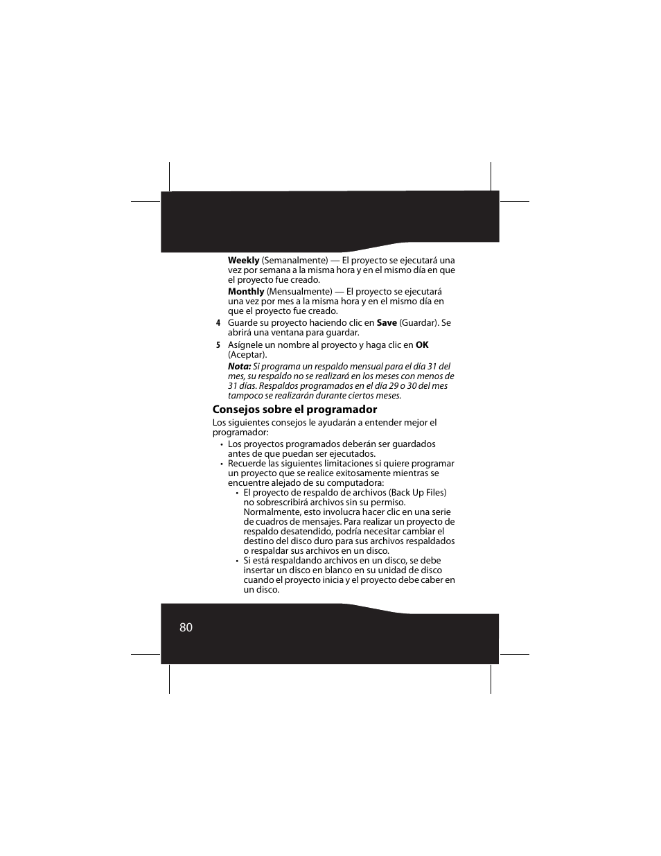 Consejos sobre el programador | RocketFish RF-AHD25 User Manual | Page 80 / 96