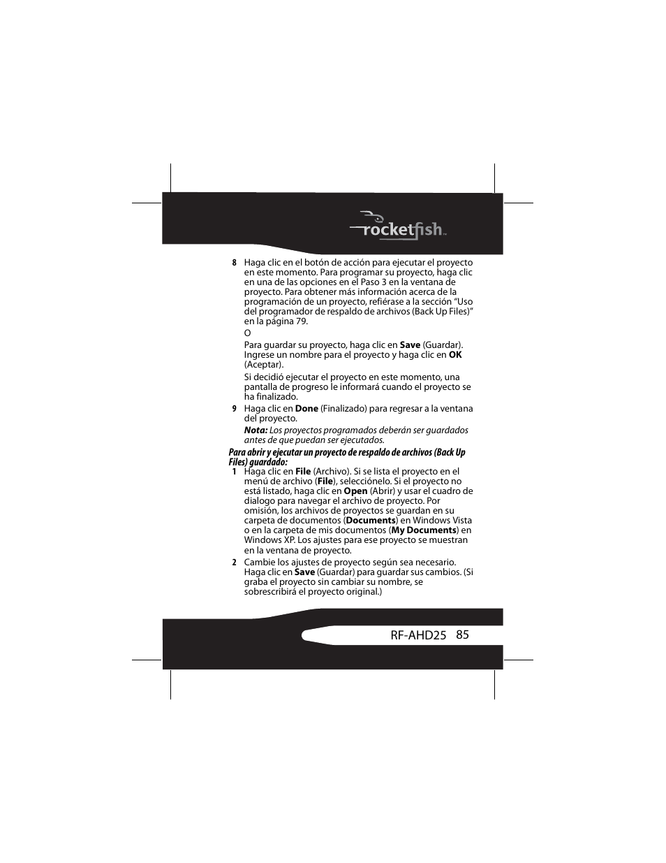 RocketFish RF-AHD25 User Manual | Page 85 / 96