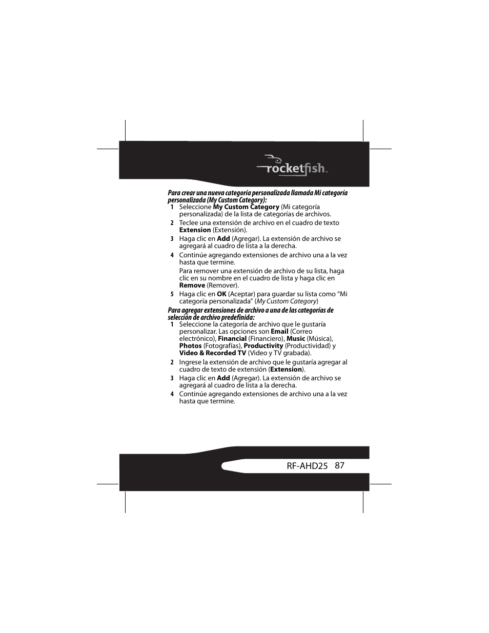 87 rf-ahd25 | RocketFish RF-AHD25 User Manual | Page 87 / 96