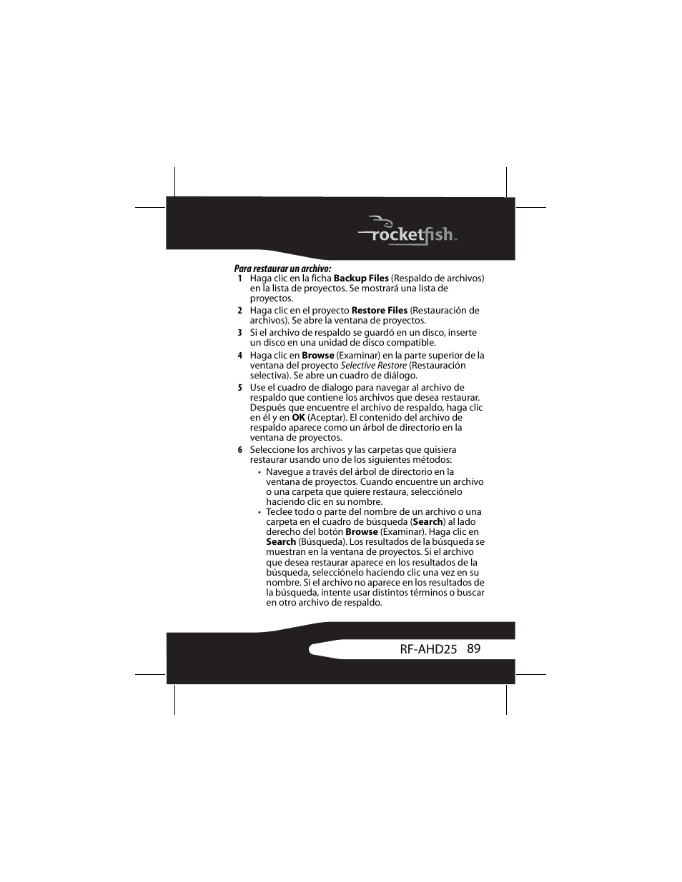 89 rf-ahd25 | RocketFish RF-AHD25 User Manual | Page 89 / 96