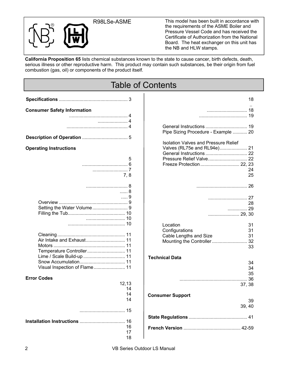 Rinnai RL75E User Manual | Page 2 / 60