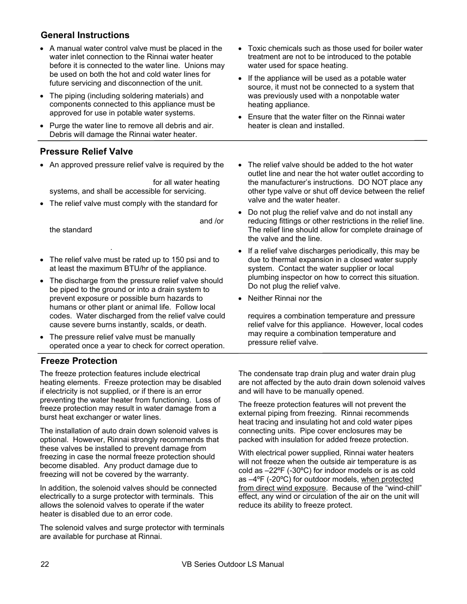 Rinnai RL75E User Manual | Page 22 / 60