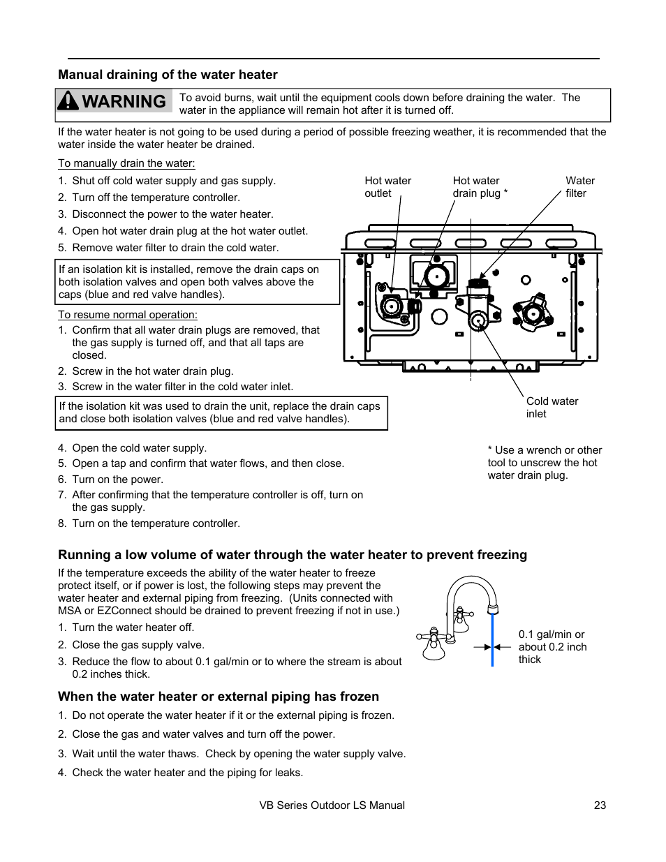 Warning | Rinnai RL75E User Manual | Page 23 / 60