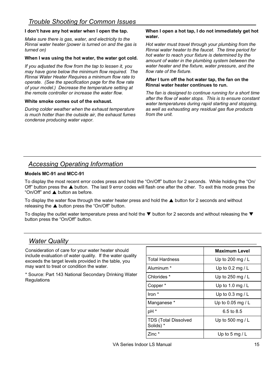 Rinnai REU-VA3237FFU User Manual | Page 15 / 44