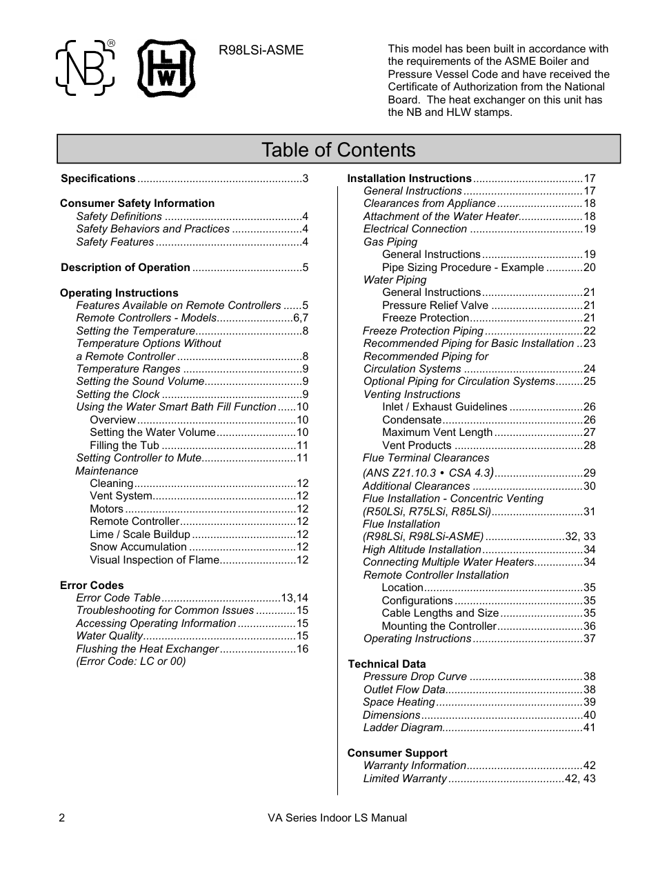 Rinnai REU-VA3237FFU User Manual | Page 2 / 44