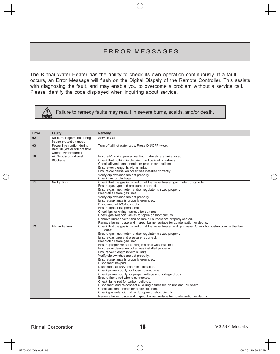 Rinnai V3237FFU User Manual | Page 18 / 52