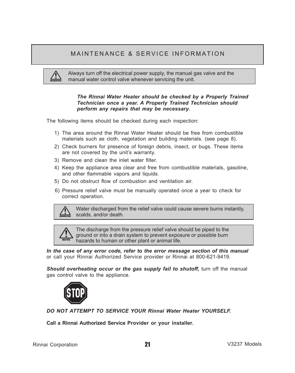 Rinnai V3237FFU User Manual | Page 21 / 52