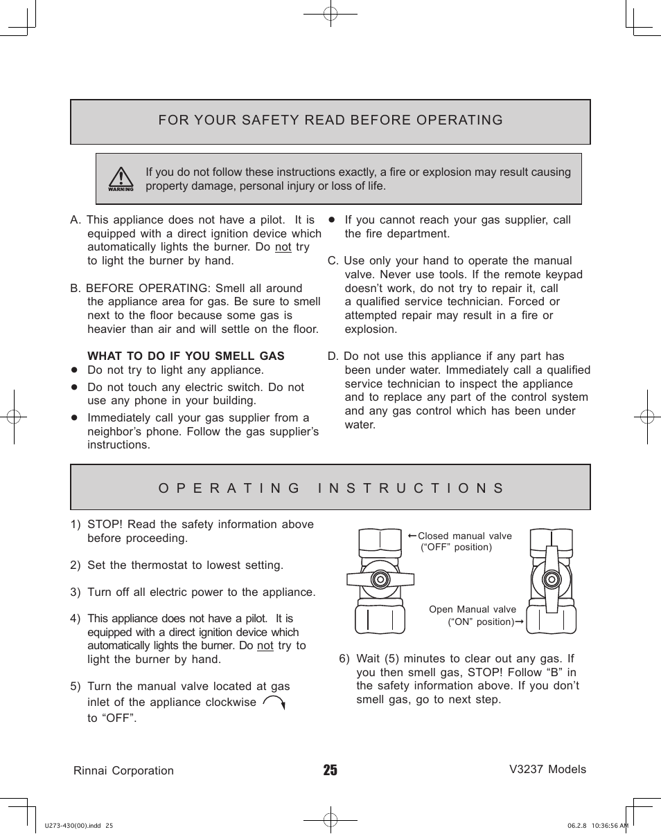 Rinnai V3237FFU User Manual | Page 25 / 52