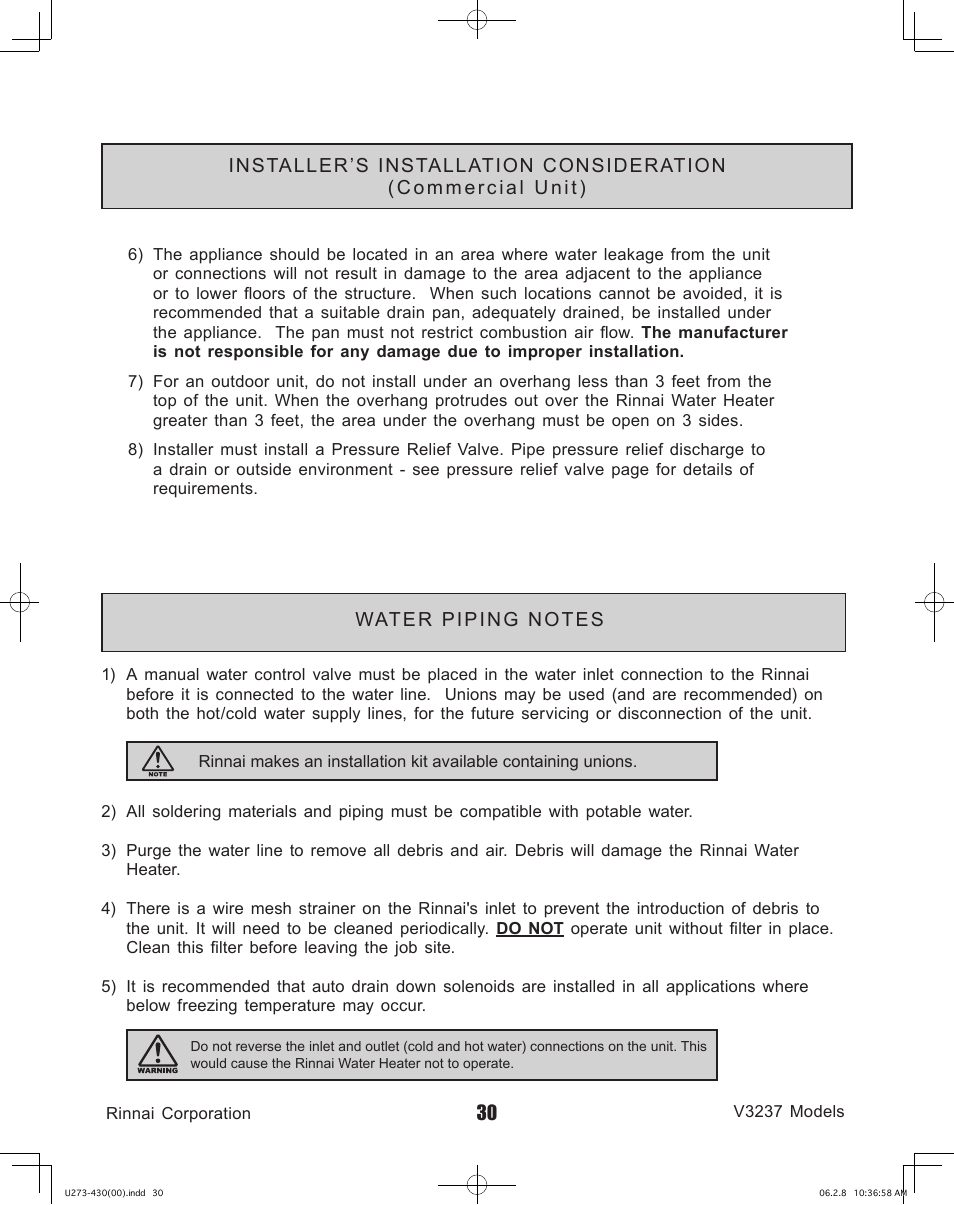 Rinnai V3237FFU User Manual | Page 30 / 52