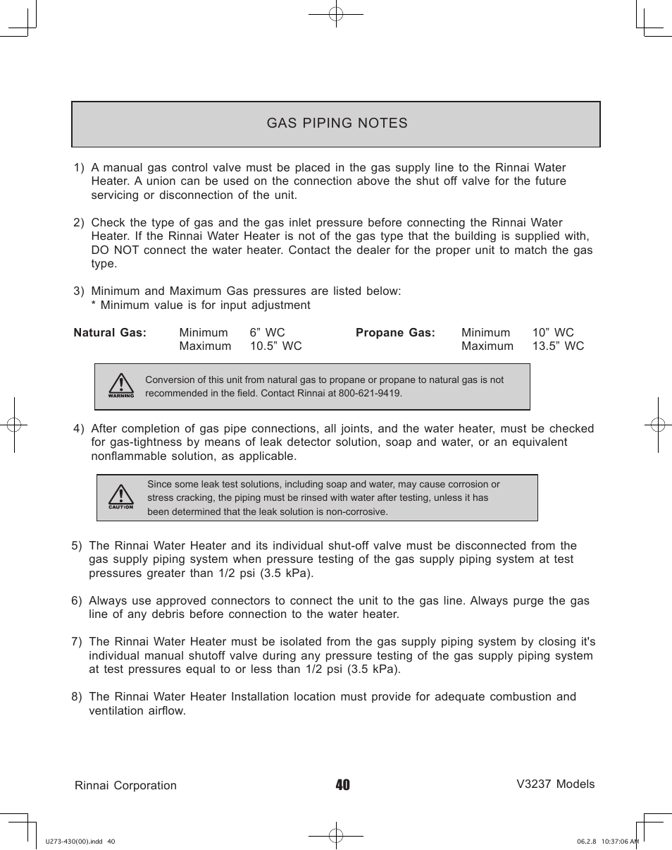 Rinnai V3237FFU User Manual | Page 40 / 52