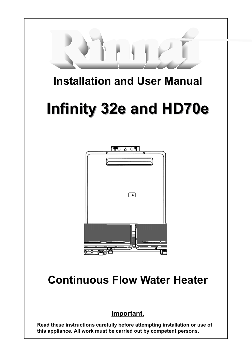 Rinnai HD70e User Manual | 40 pages