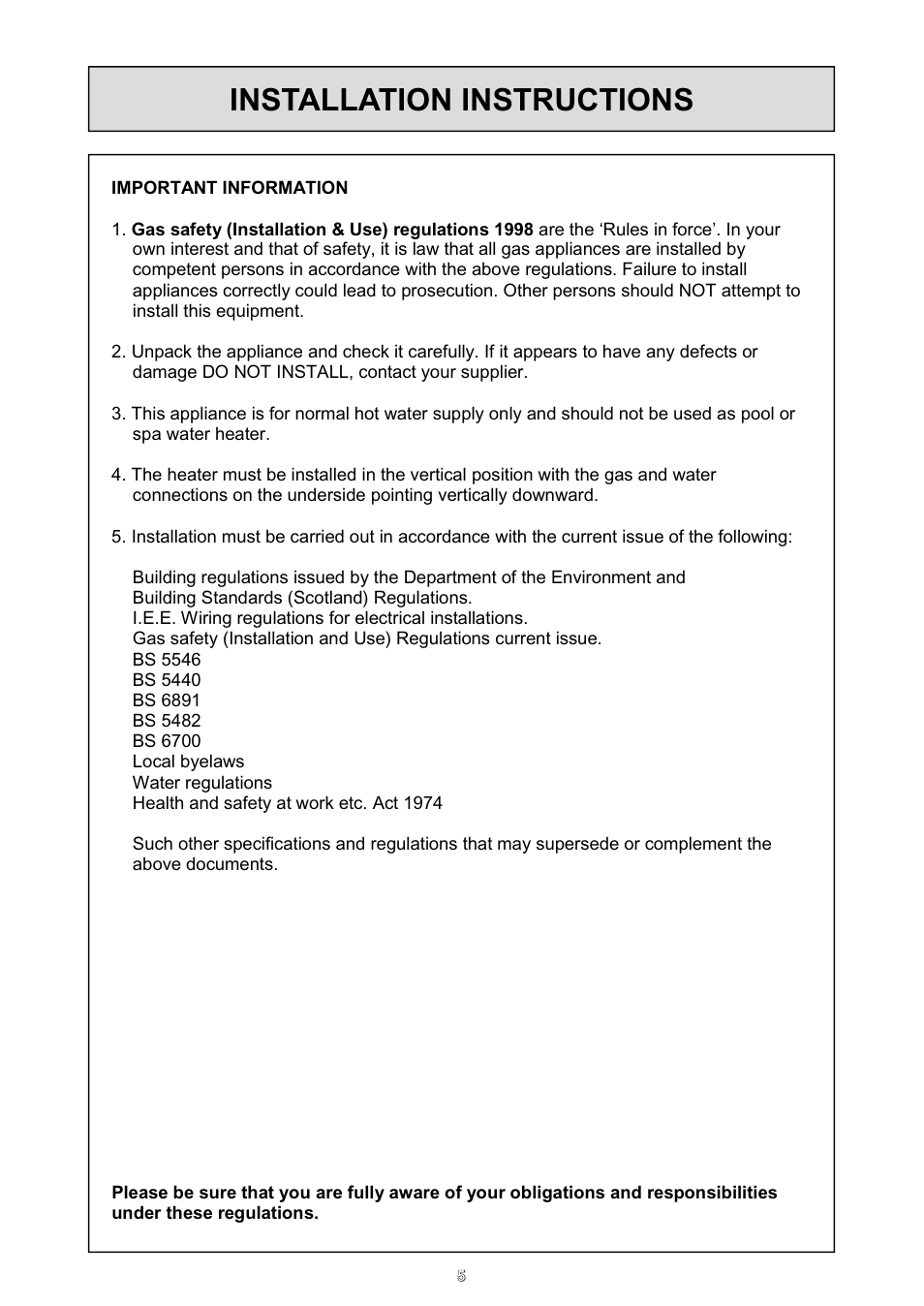 Installation instructions | Rinnai HD70e User Manual | Page 5 / 40