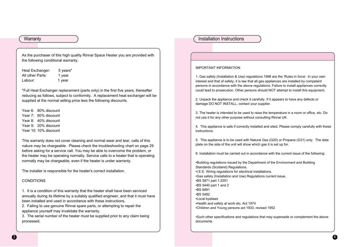 Rinnai RHFE-1510F User Manual | Page 2 / 18