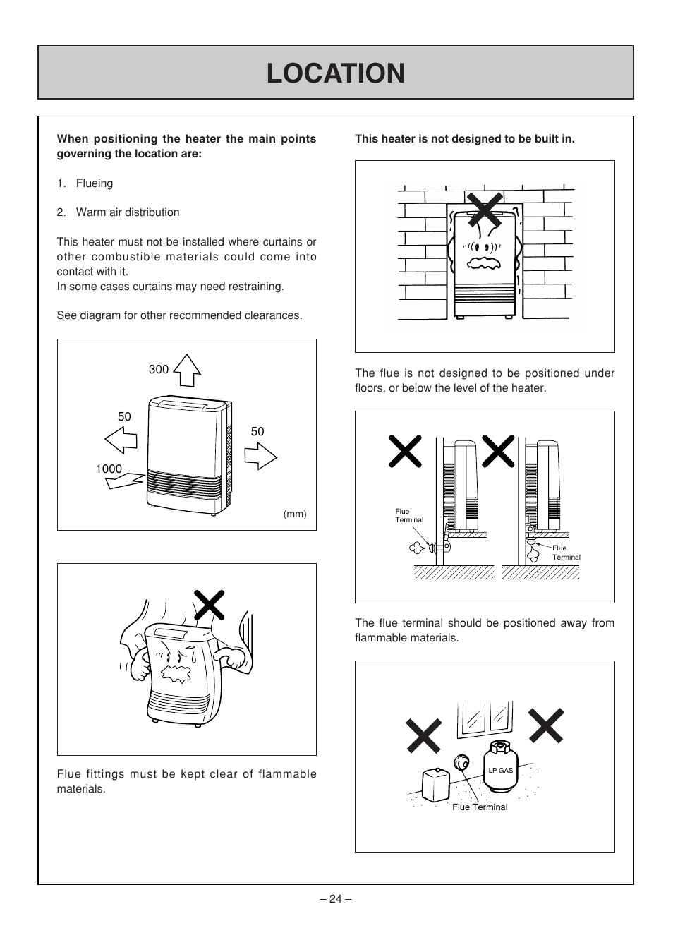 Location | Rinnai RHFE-308 FTR User Manual | Page 24 / 48