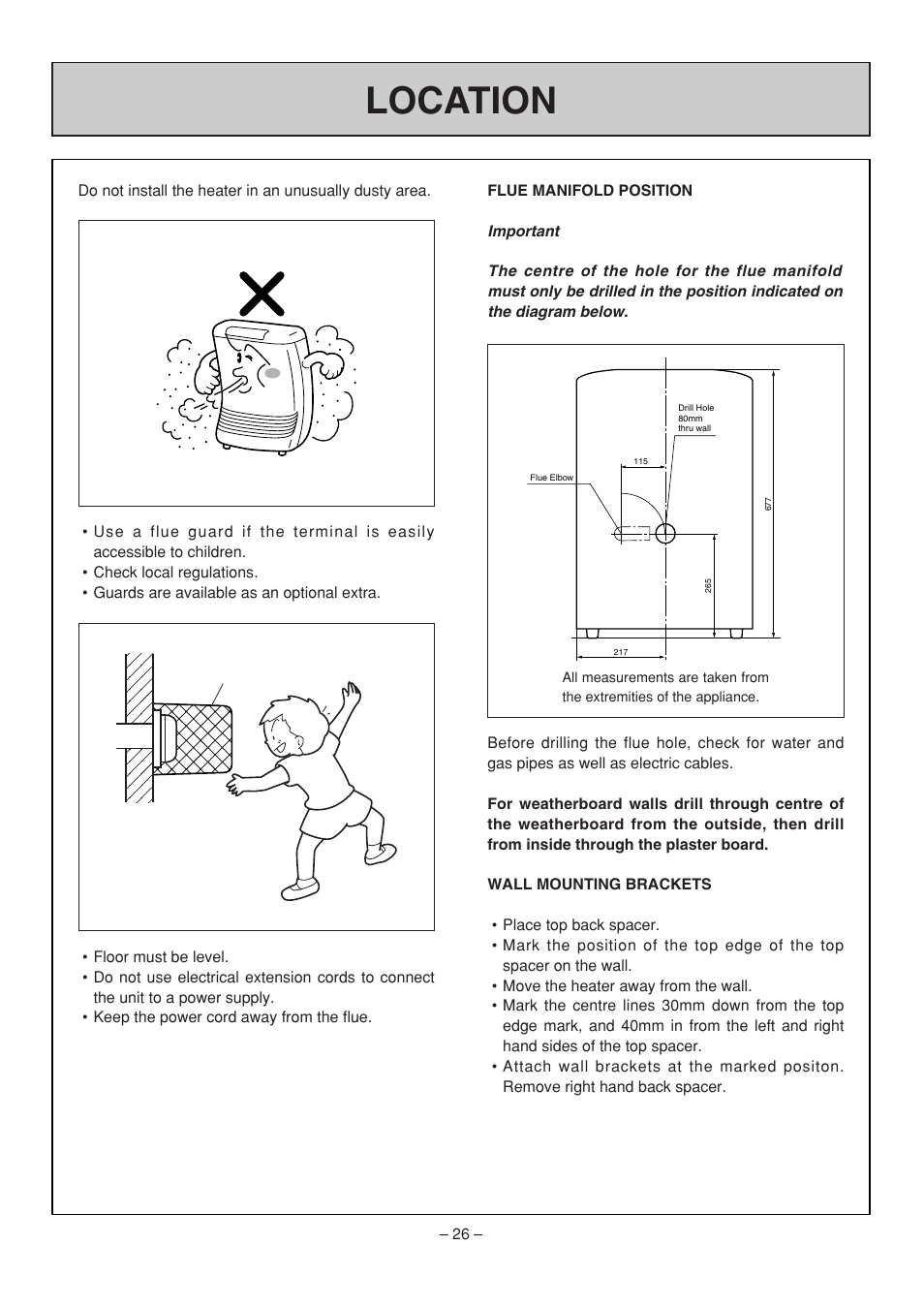 Location | Rinnai RHFE-308 FTR User Manual | Page 26 / 48