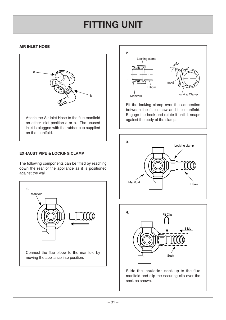 Fitting unit | Rinnai RHFE-308 FTR User Manual | Page 31 / 48