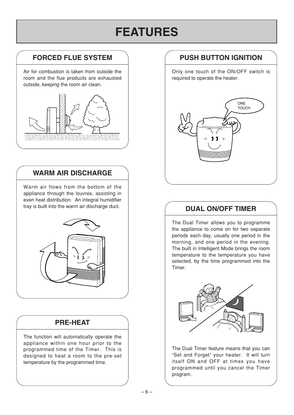 Features | Rinnai RHFE-308 FTR User Manual | Page 6 / 48