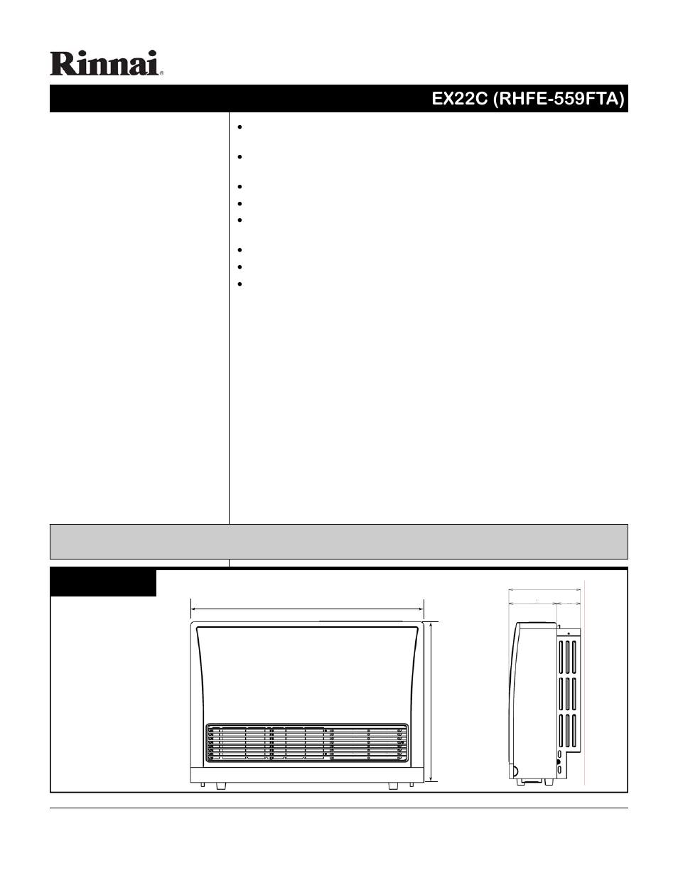 Rinnai RHFE-559FTA-A-P User Manual | Page 2 / 2