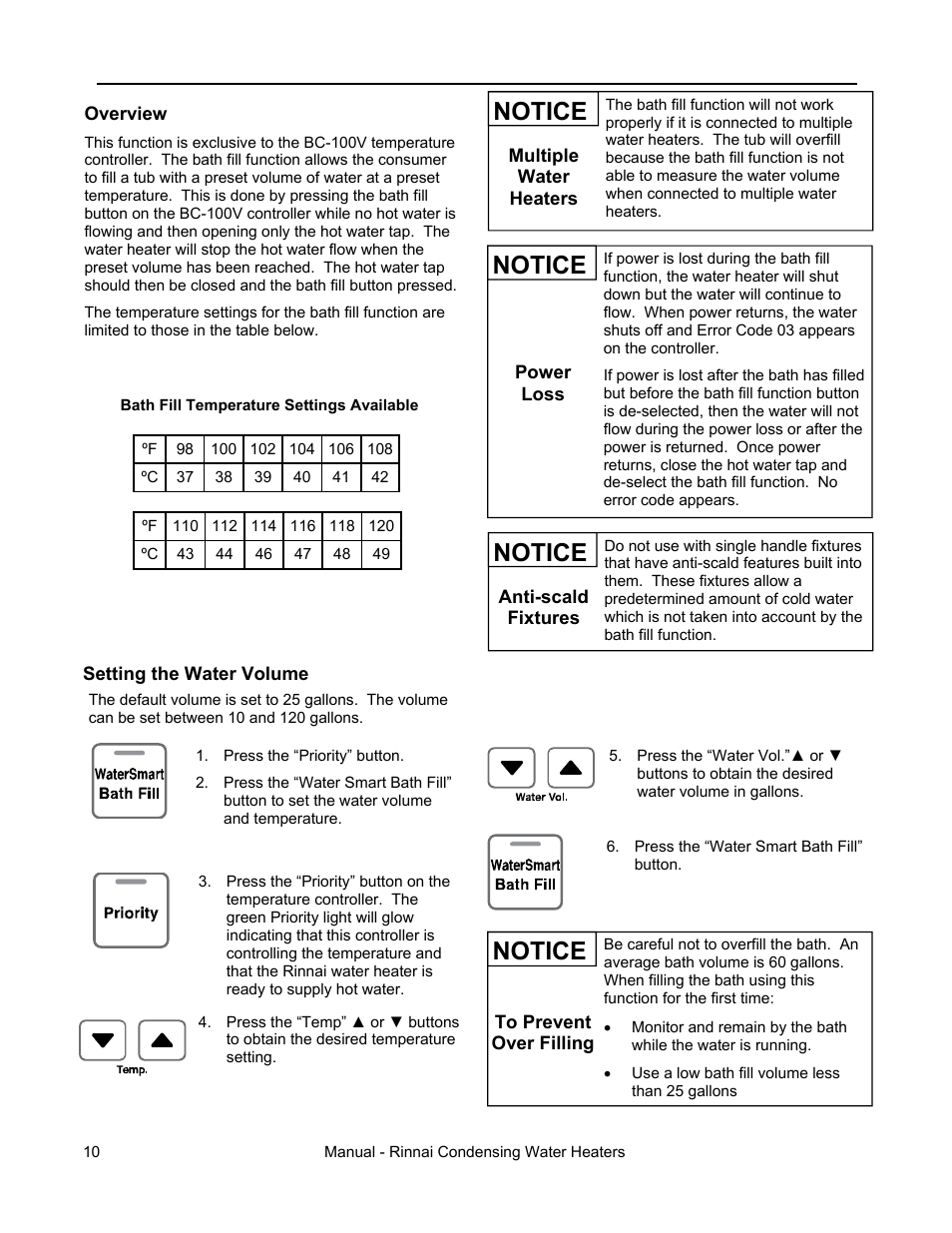Notice | Rinnai RC98HPE User Manual | Page 10 / 64
