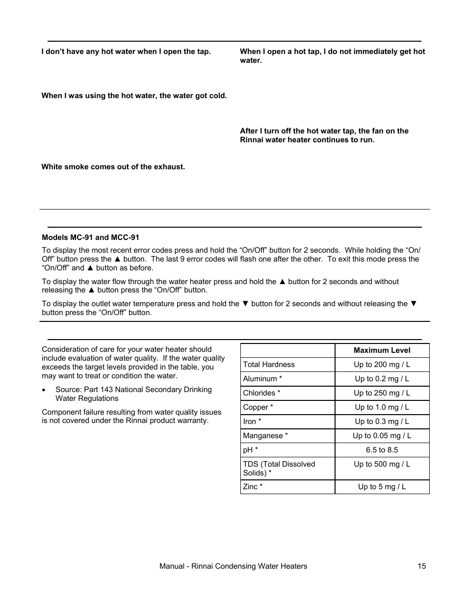 Rinnai RC98HPE User Manual | Page 15 / 64