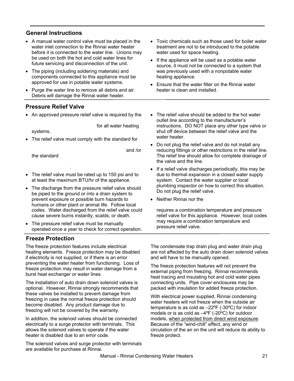 Water piping | Rinnai RC98HPE User Manual | Page 21 / 64