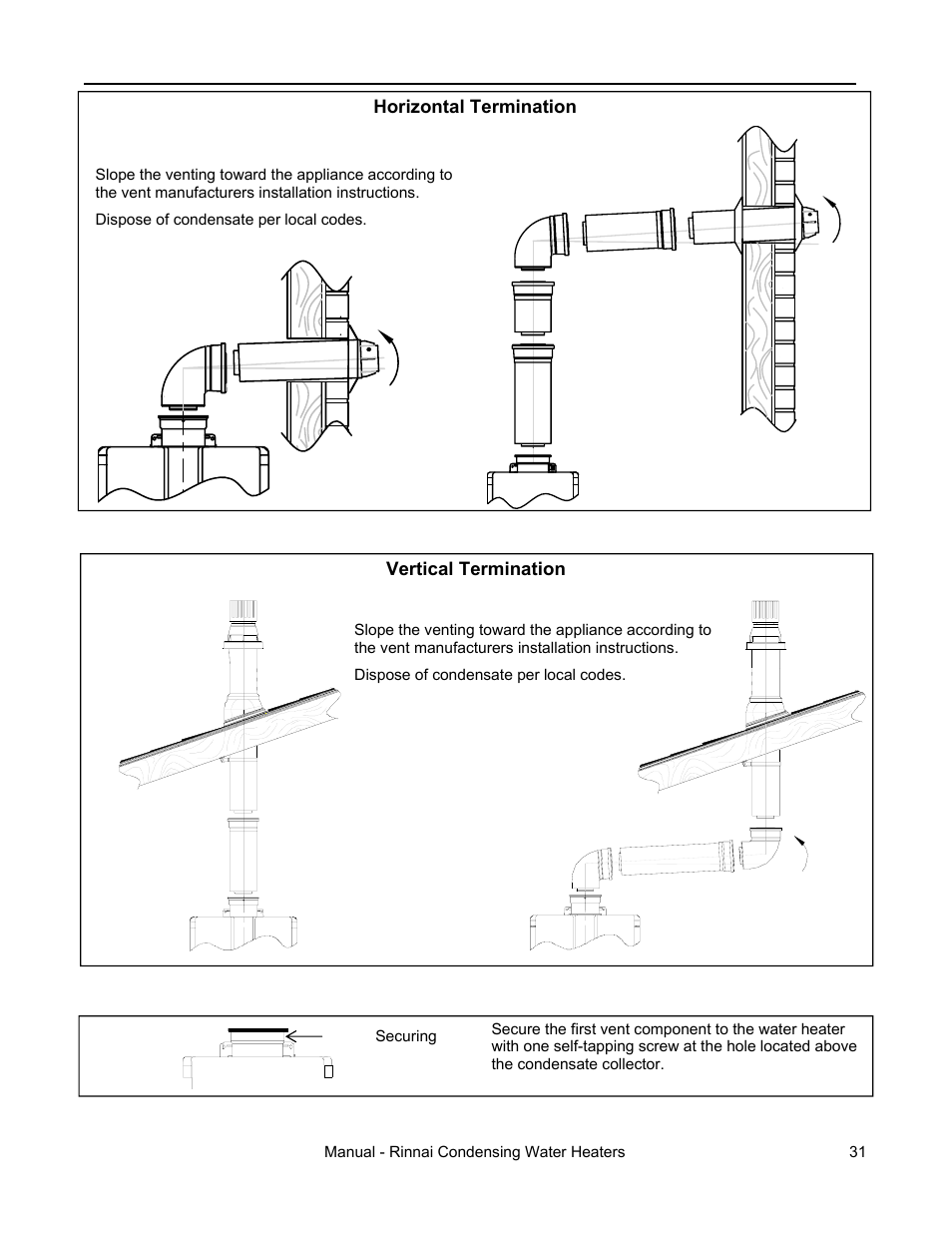 Flue installation (rc80hpi, rc98hpi) | Rinnai RC98HPE User Manual | Page 31 / 64