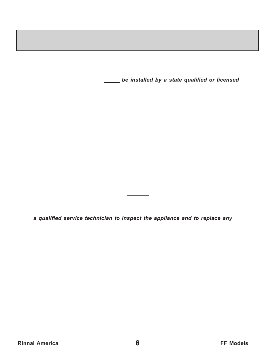 Rinnai Water Heater REU-V2520FFUD User Manual | Page 6 / 48