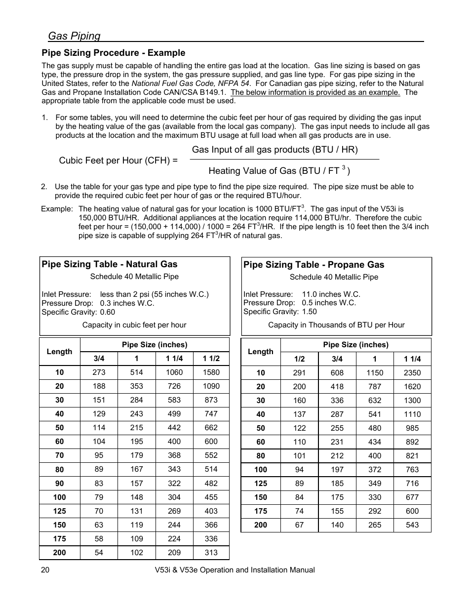 Gas piping | Rinnai V53I User Manual | Page 20 / 64