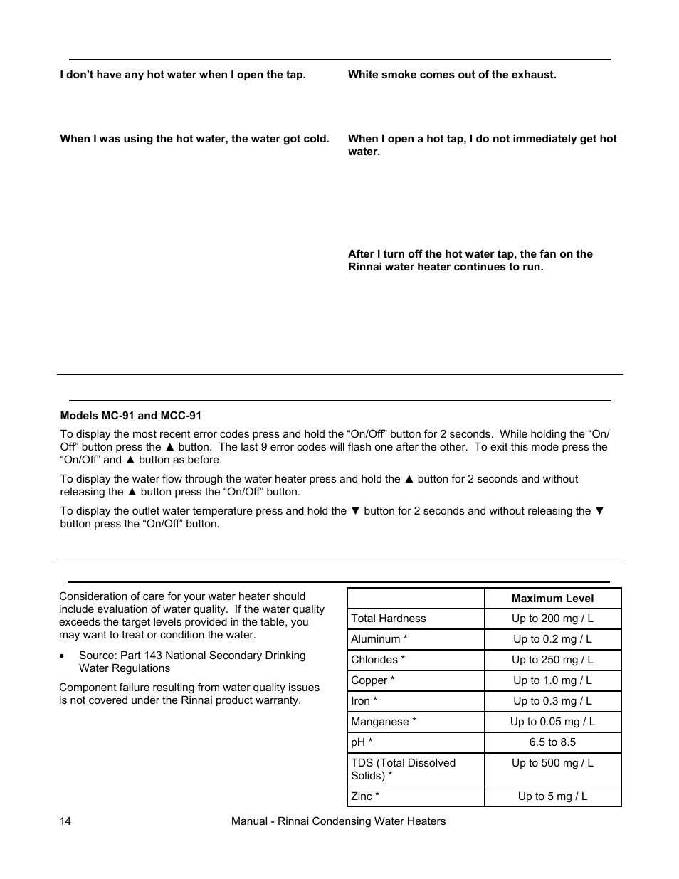 Rinnai RC98I User Manual | Page 14 / 64