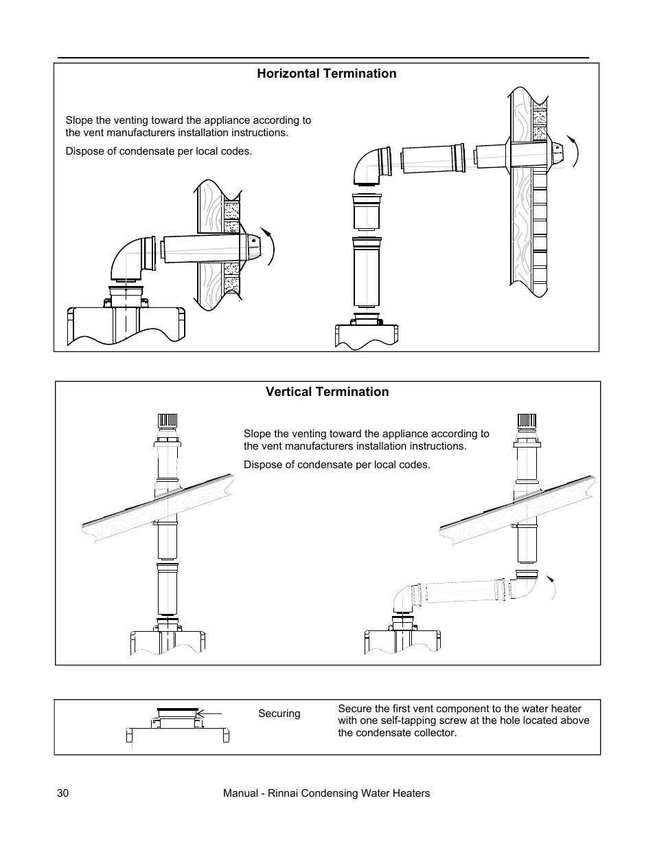 Flue installation (rc80i, rc98i) | Rinnai RC98I User Manual | Page 30 / 64