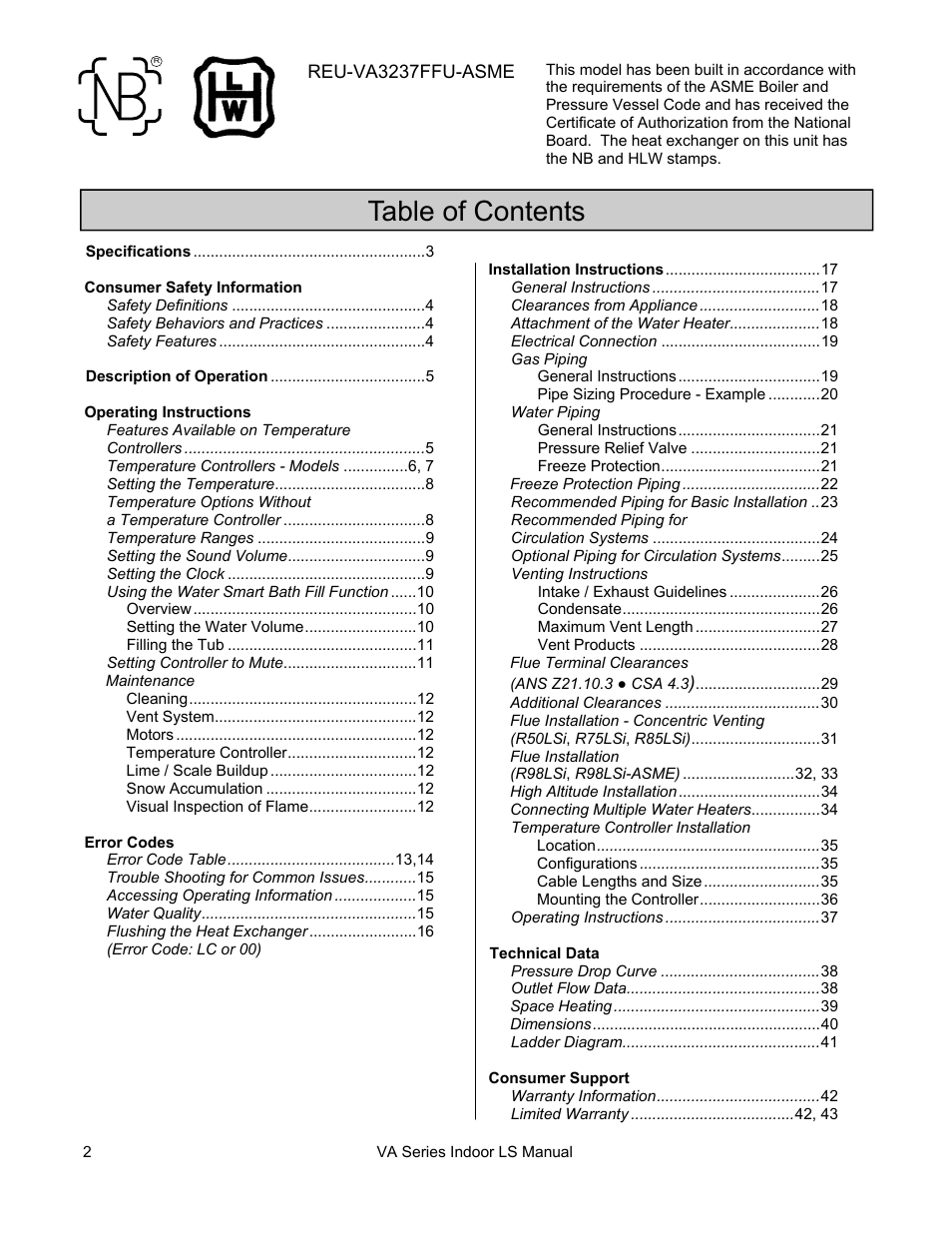 Rinnai R50LSI User Manual | Page 2 / 44