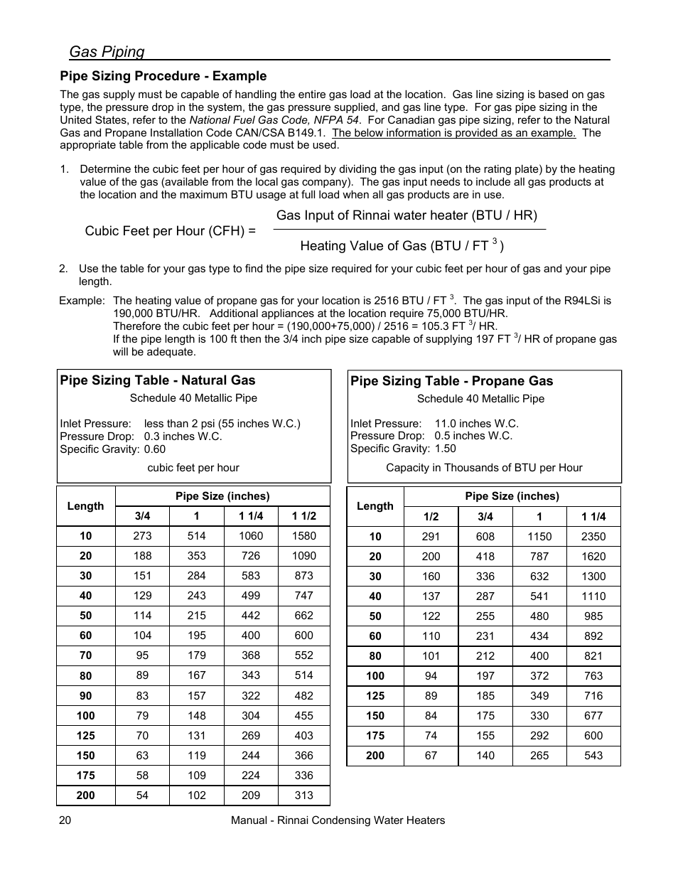 Gas piping | Rinnai RC80HPI User Manual | Page 20 / 60