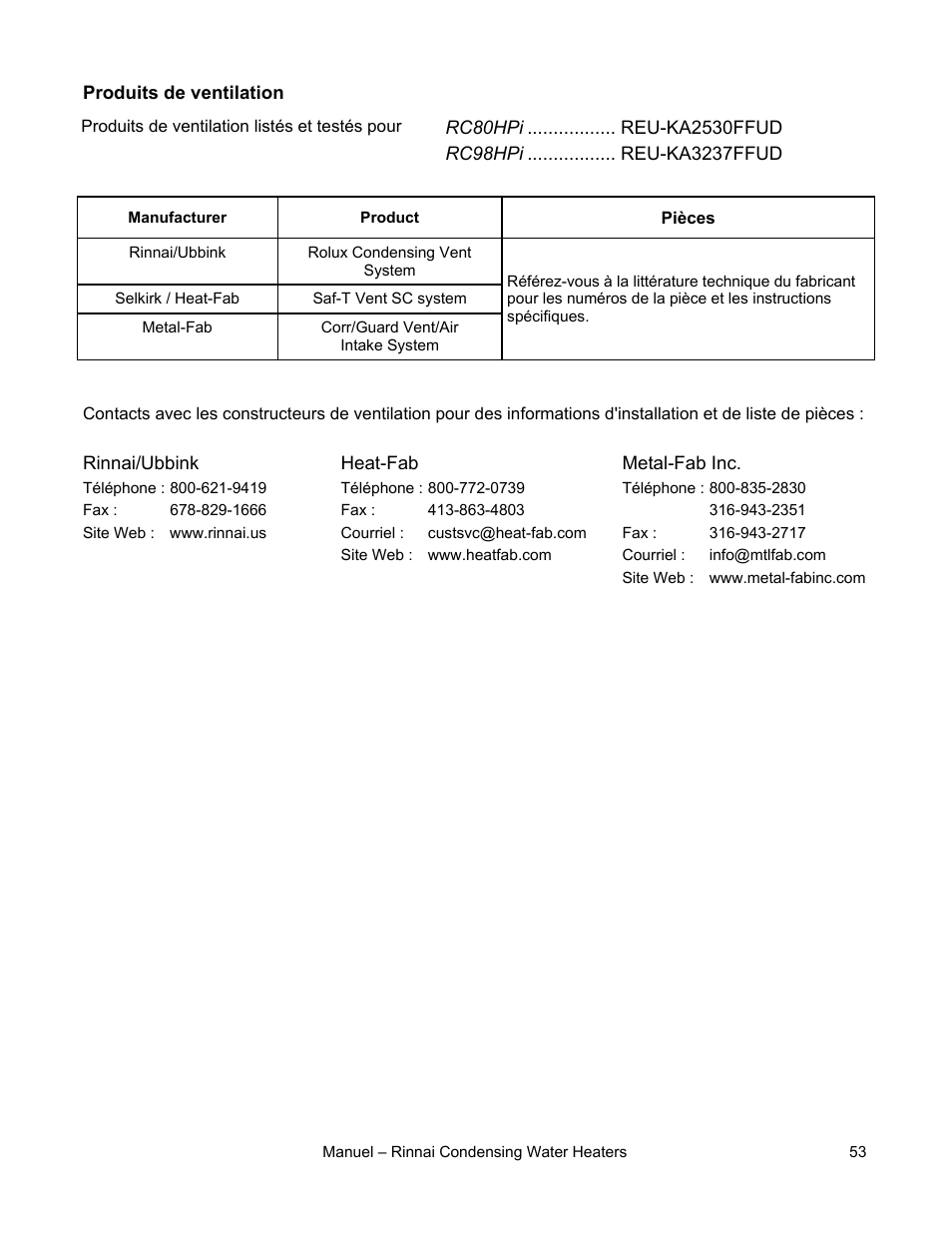 Rinnai RC80HPI User Manual | Page 53 / 60