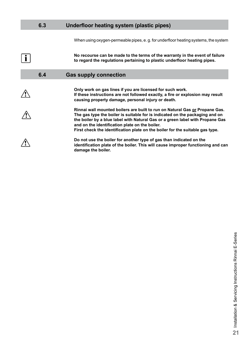 Rinnai E75CN User Manual | Page 21 / 108