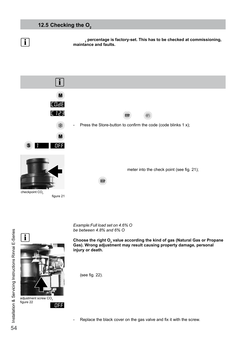 5 checking the o | Rinnai E75CN User Manual | Page 54 / 108