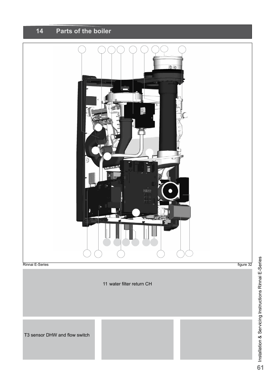 14 parts of the boiler | Rinnai E75CN User Manual | Page 61 / 108