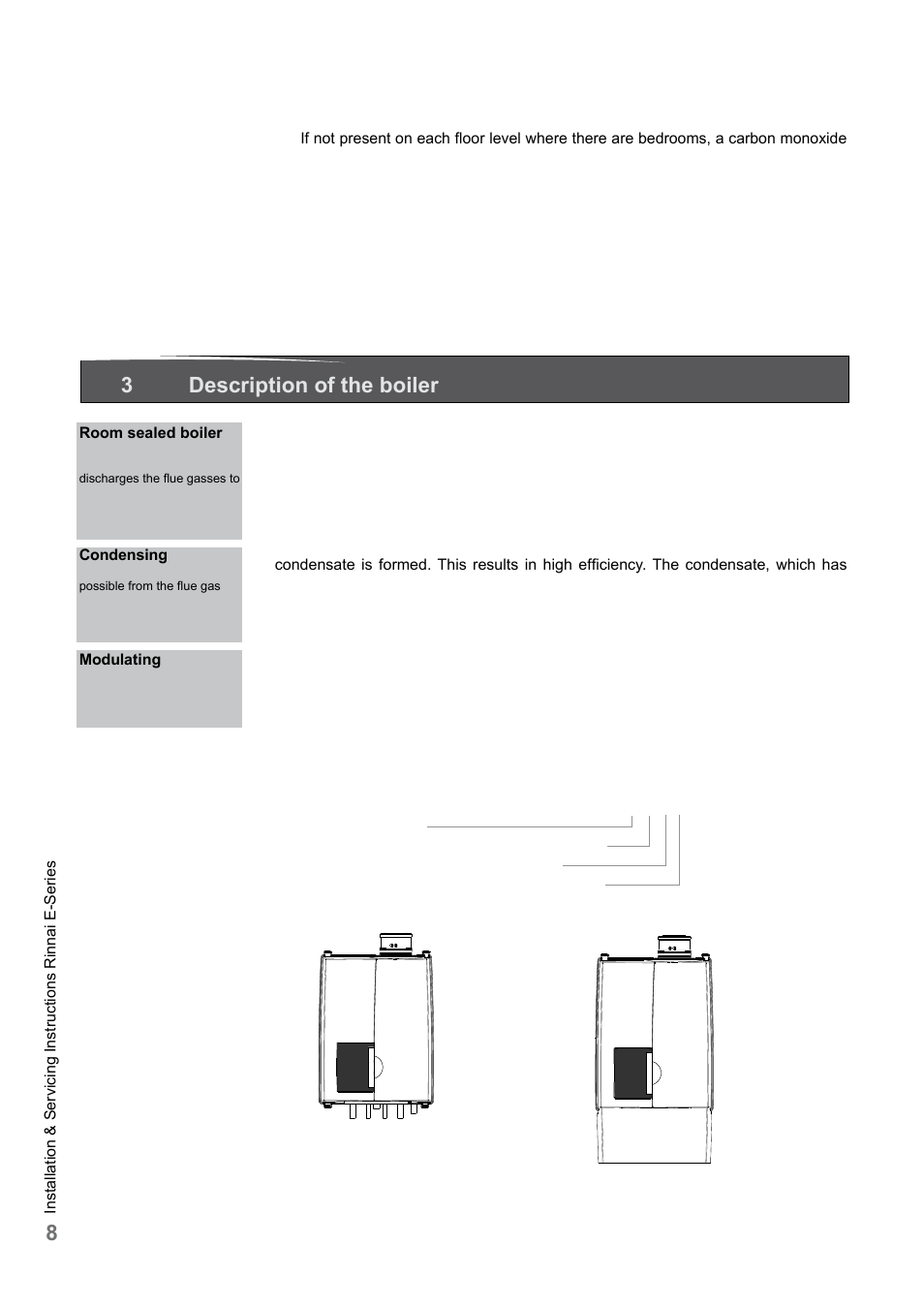 3description of the boiler | Rinnai E75CN User Manual | Page 8 / 108