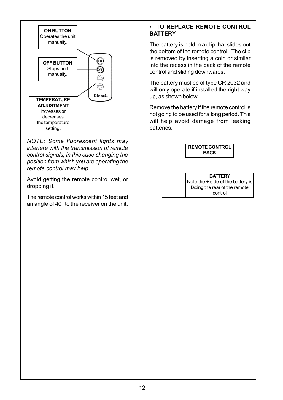 Rinnai FS35ETRSN/US User Manual | Page 12 / 28