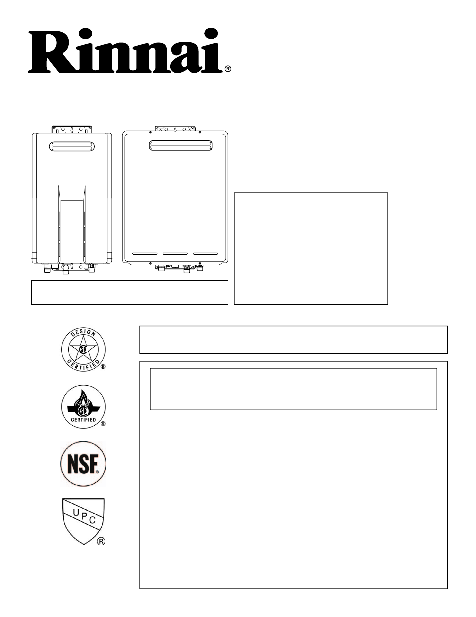 Rinnai R98LSE-ASME User Manual | 40 pages