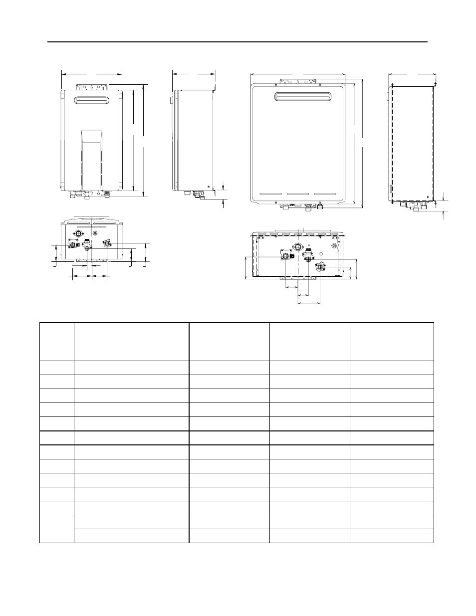 Dimensions | Rinnai R98LSE-ASME User Manual | Page 36 / 40