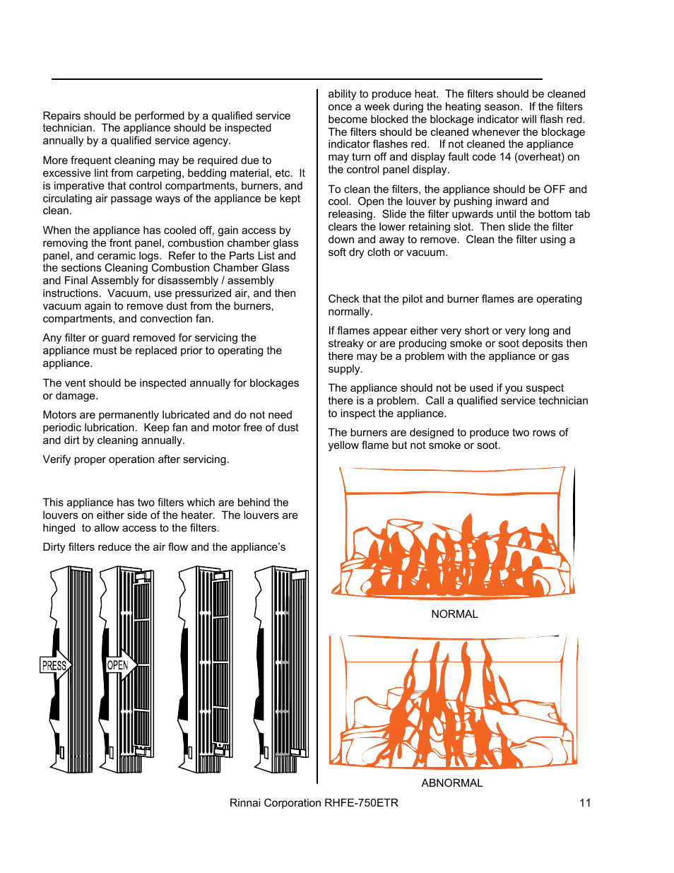 Rinnai RHFE-750ETR User Manual | Page 11 / 40