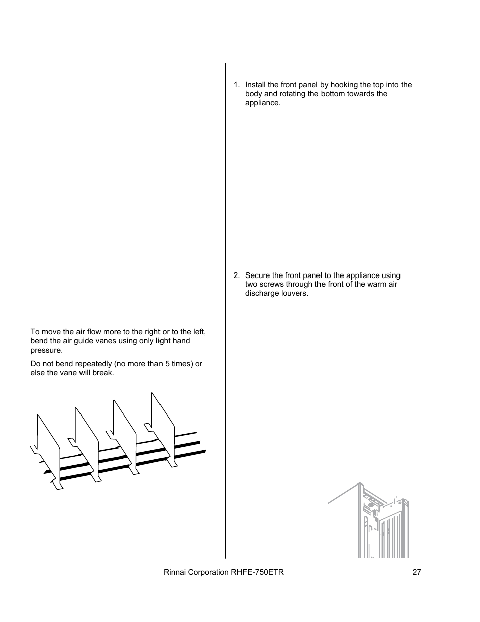 Rinnai RHFE-750ETR User Manual | Page 27 / 40