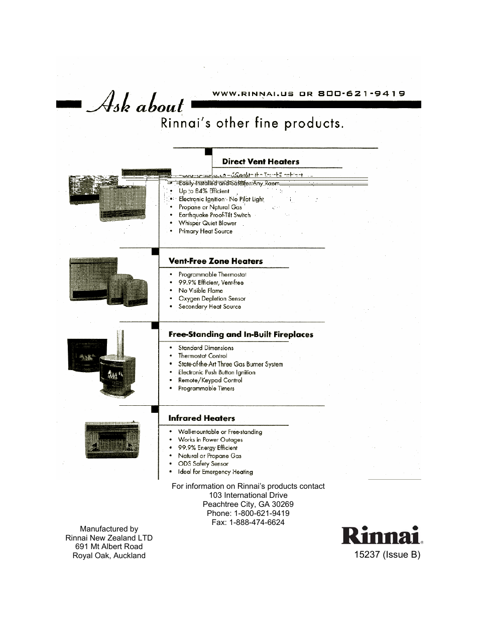 Rinnai RHFE-750ETR User Manual | Page 40 / 40