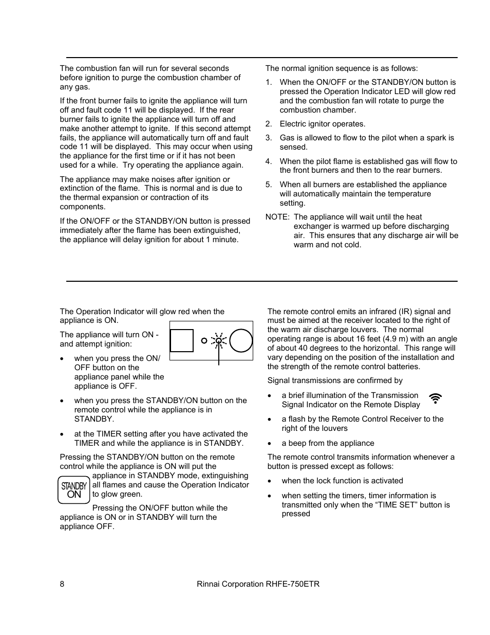 Rinnai RHFE-750ETR User Manual | Page 8 / 40