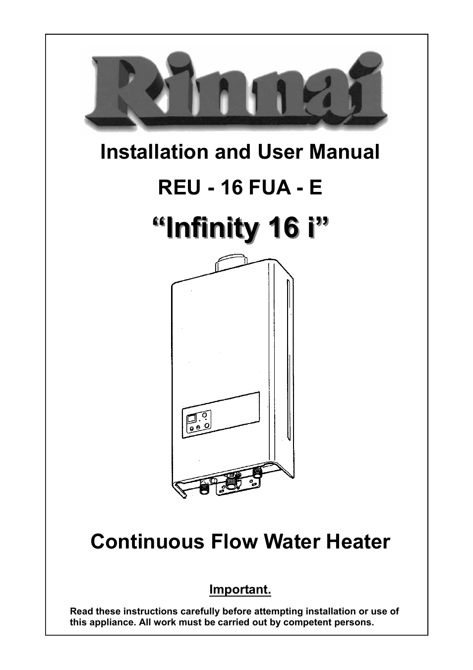 Rinnai REU - 16 FUA - E User Manual | 51 pages
