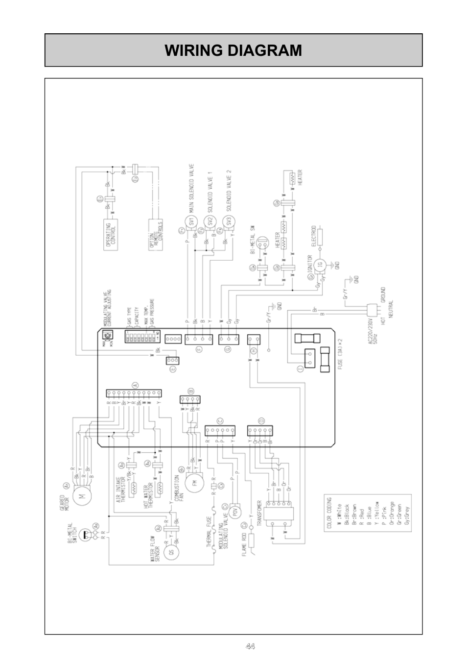 Wiring diagram | Rinnai REU - 16 FUA - E User Manual | Page 44 / 51