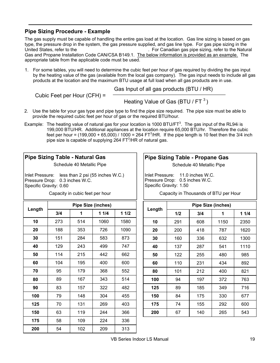 Gas piping | Rinnai R98LSI User Manual | Page 19 / 72